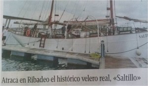 Recorte del periódico, atraca en Ribadeo el histórico velero real, Saltillo