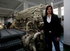 La primera jefe de máquinas gallega Sonia Cabado Sánchez